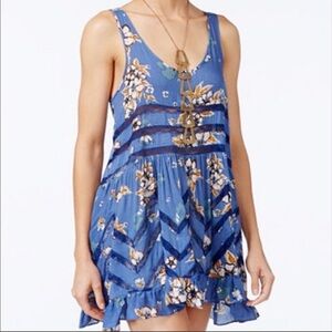 Free People Floral Trapeze Slip  Dress
